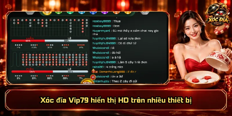 Xóc Đĩa Vip79 – Nền Tảng Vững Mạnh, Giải Trí Thăng Hoa 3 Xóc đĩa Vip79 hiển thị HD trên nhiều thiết bị