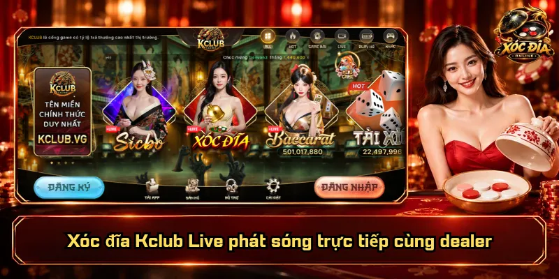 Xóc Đĩa Kclub – Nền Tảng Vững Vàng, Giải Trí Rộn Ràng 2 Xóc đĩa Kclub Live phát sóng trực tiếp cùng dealer