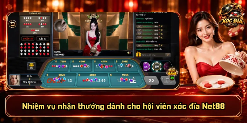 Nhiệm vụ nhận thưởng dành cho hội viên xóc đĩa Net88