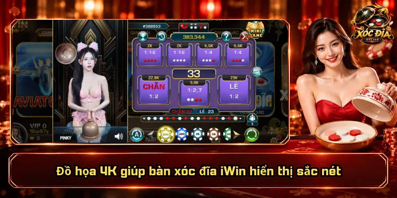 Đồ họa 4K giúp bàn xóc đĩa iWin hiển thị sắc nét
