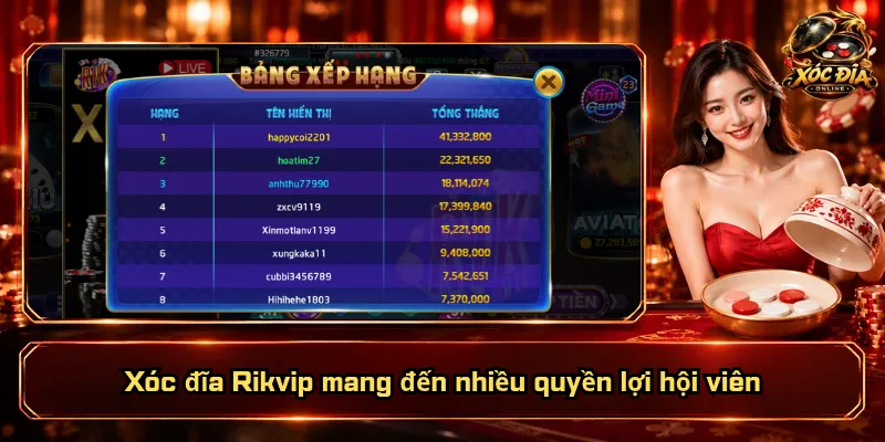 Xóc Đĩa Rikvip – Nền Tảng Vững Mạnh, Dịch Vụ Tận Tâm 5 Xóc đĩa Rikvip mang đến nhiều quyền lợi hội viên